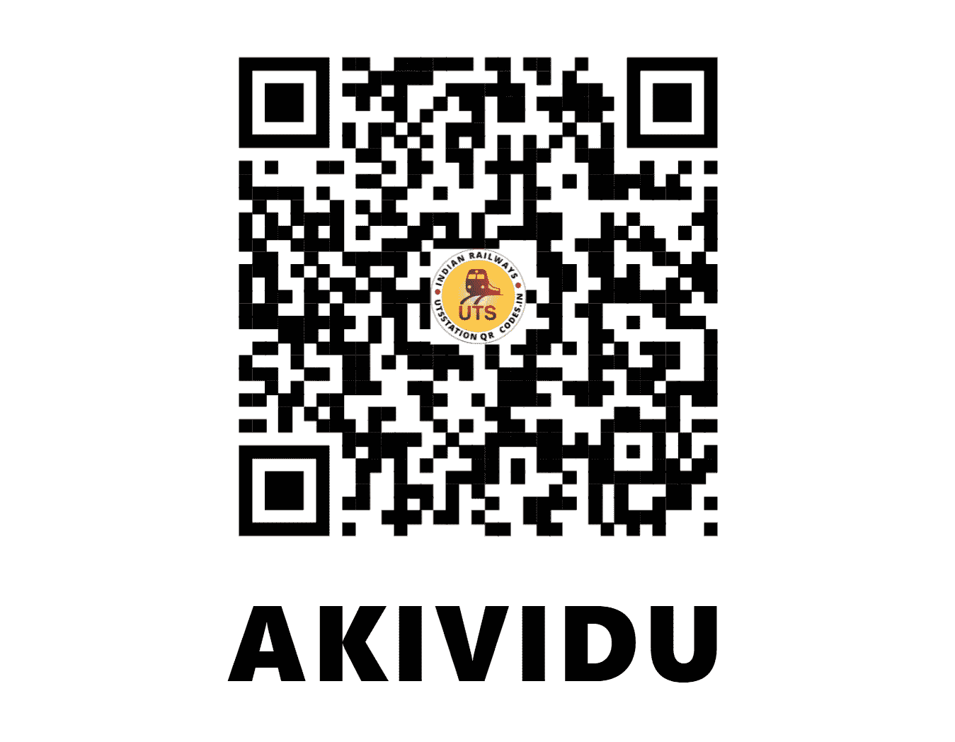 UTS QR Code for AKIVIDU - AKVD - SC (ANDHRA PRADESH)